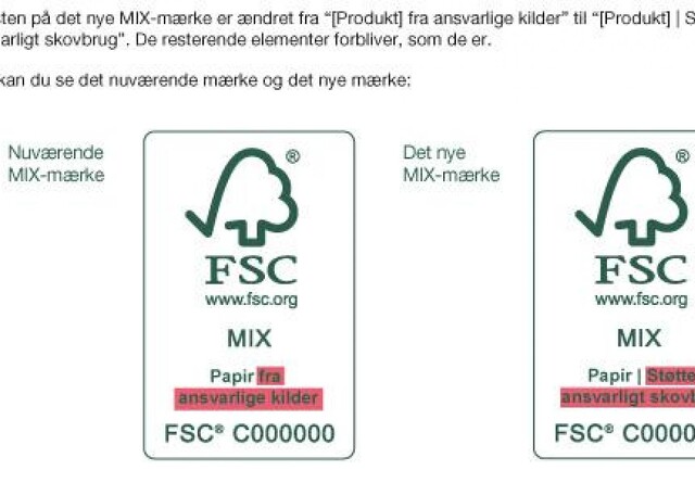 Nu kan det nye FSC MIX-mærke tages i brug